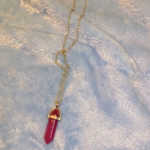 Magenta crystal necklace
